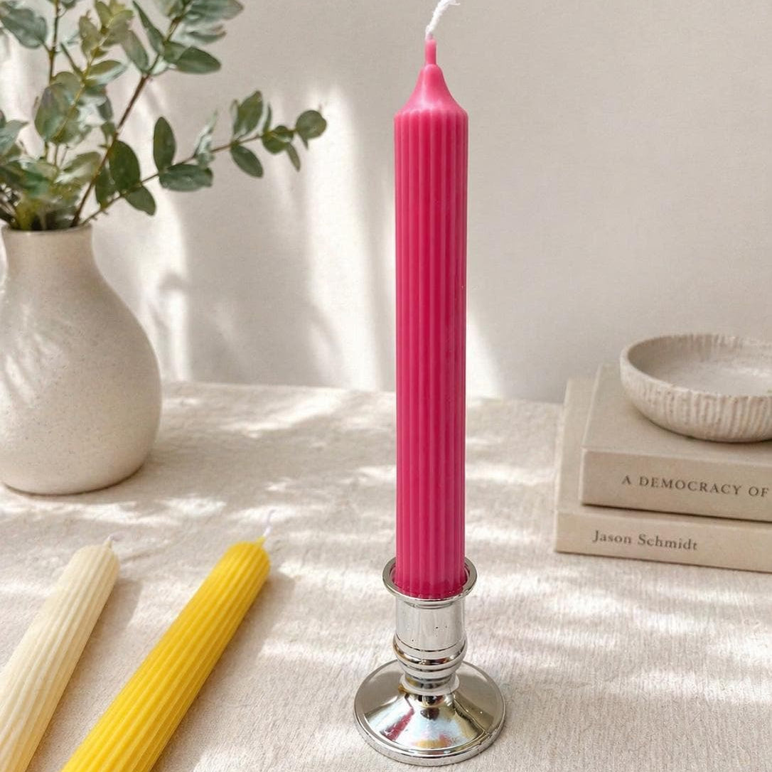 Ribbed Taper Candle