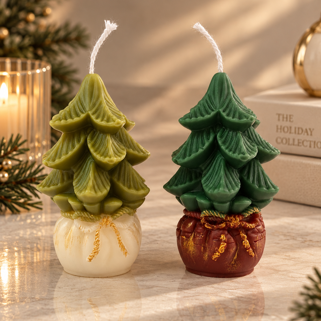 Christmas Tree Gift Bag Candle