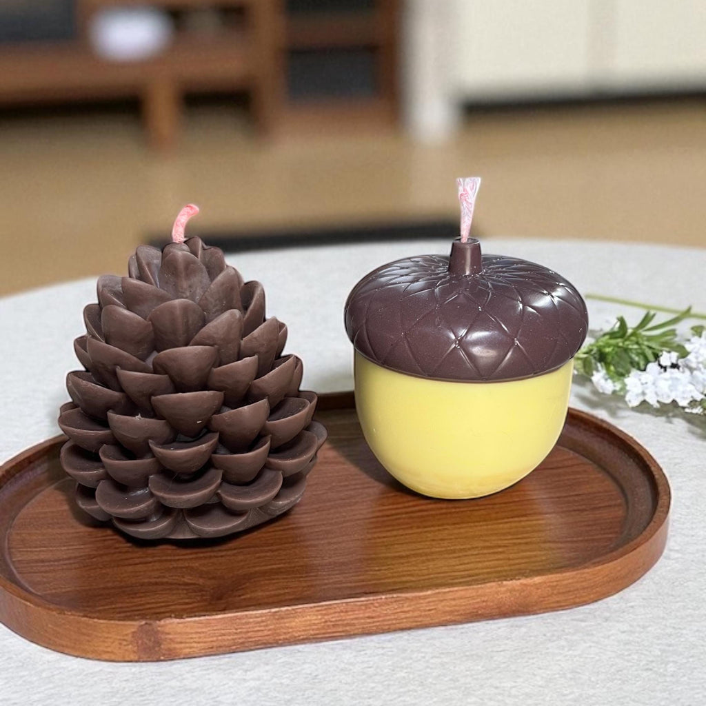 Acorn & Pinecone Candle Set