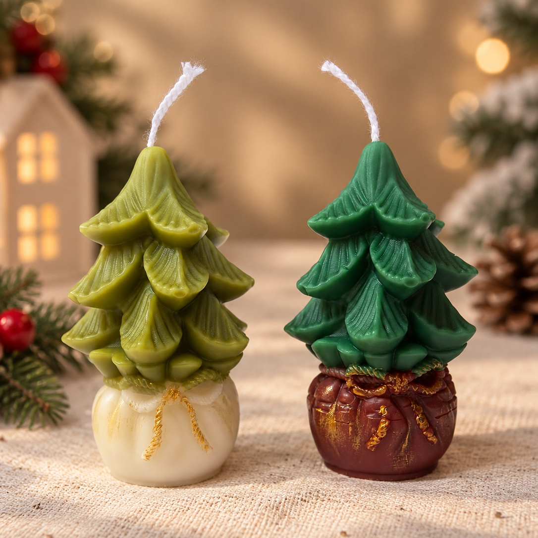 Christmas Tree Gift Bag Candle