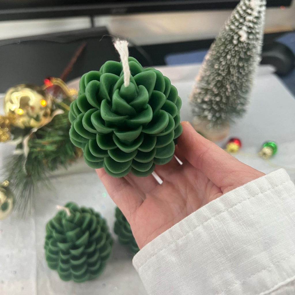 Green Woodland Pinecone Candles