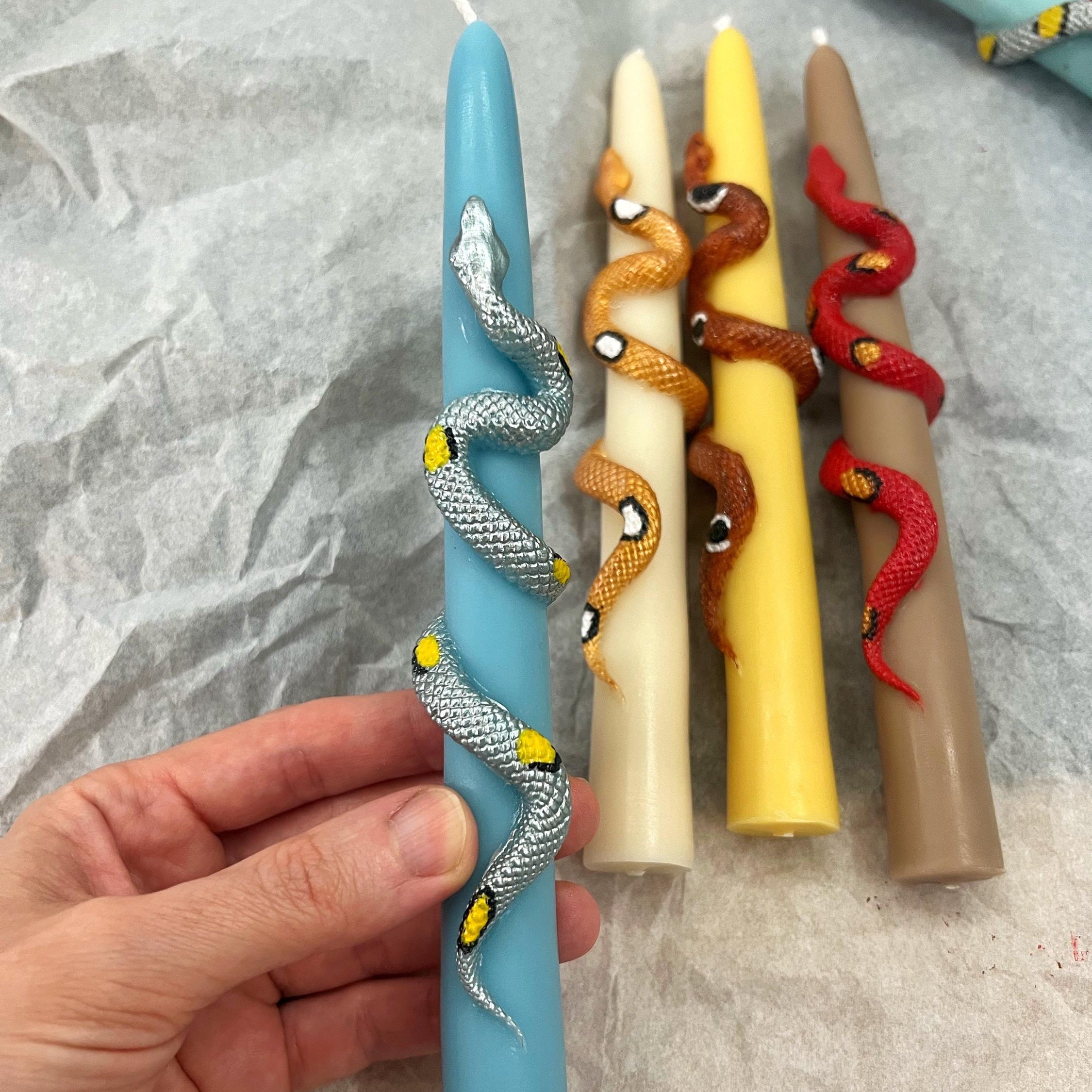 Colorful Snake Taper Candle Set