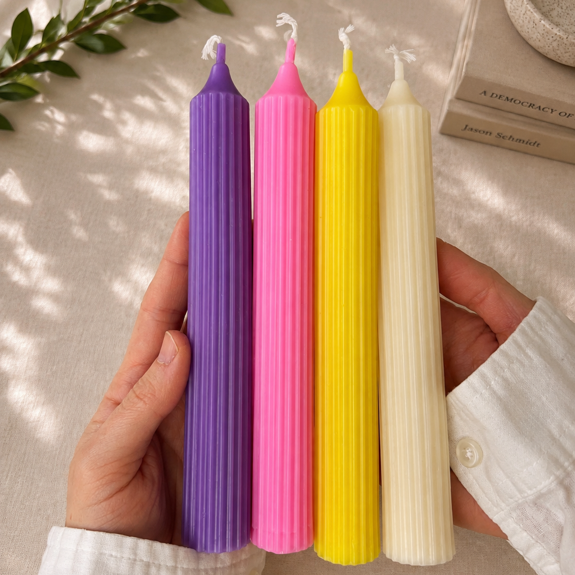 Ribbed Taper Candle