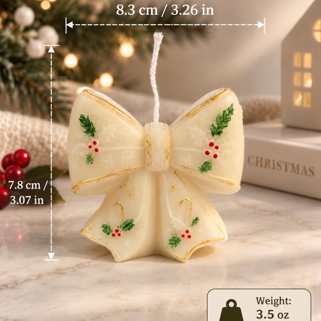 Christmas Bow Candle