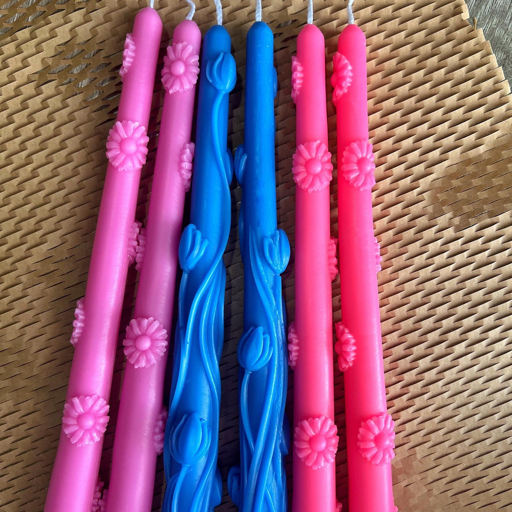Tulip & Daisy Taper Candle