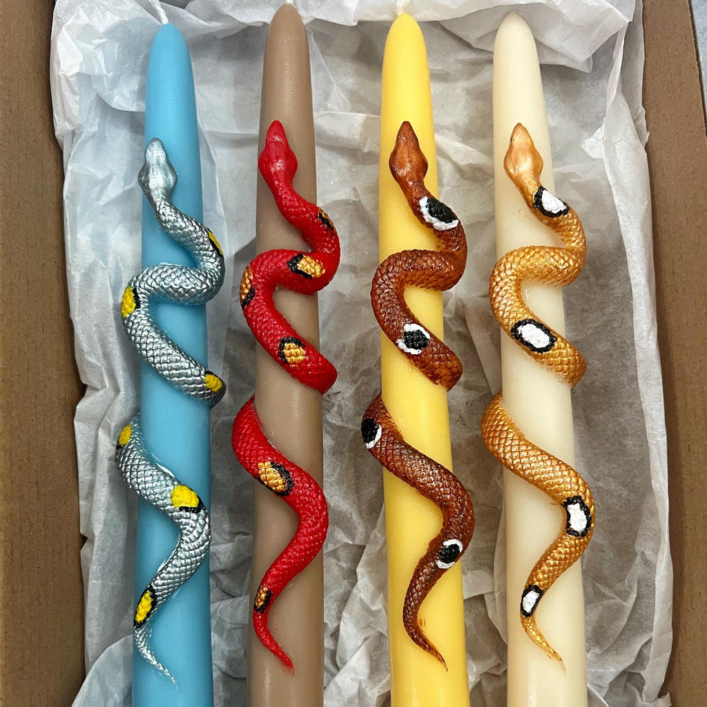 Colorful Snake Taper Candle Set