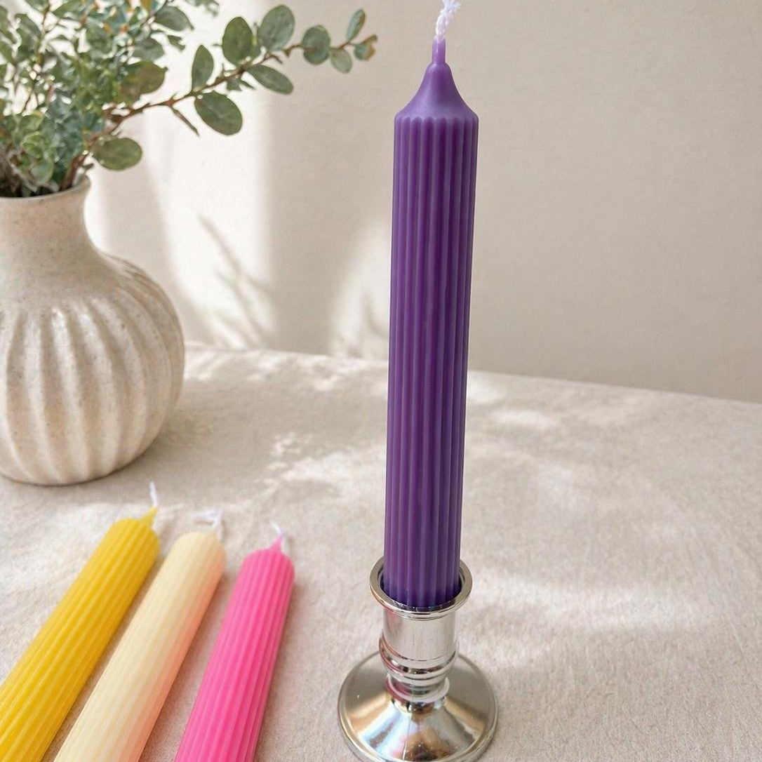 Ribbed Taper Candle