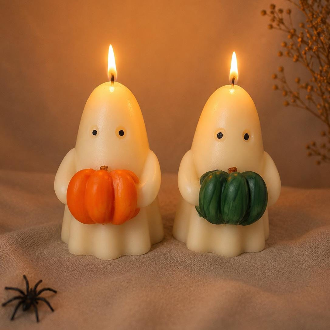 Pumpkin Ghost Candle