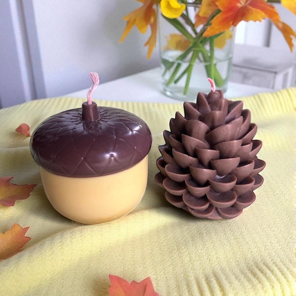 Acorn & Pinecone Candle Set