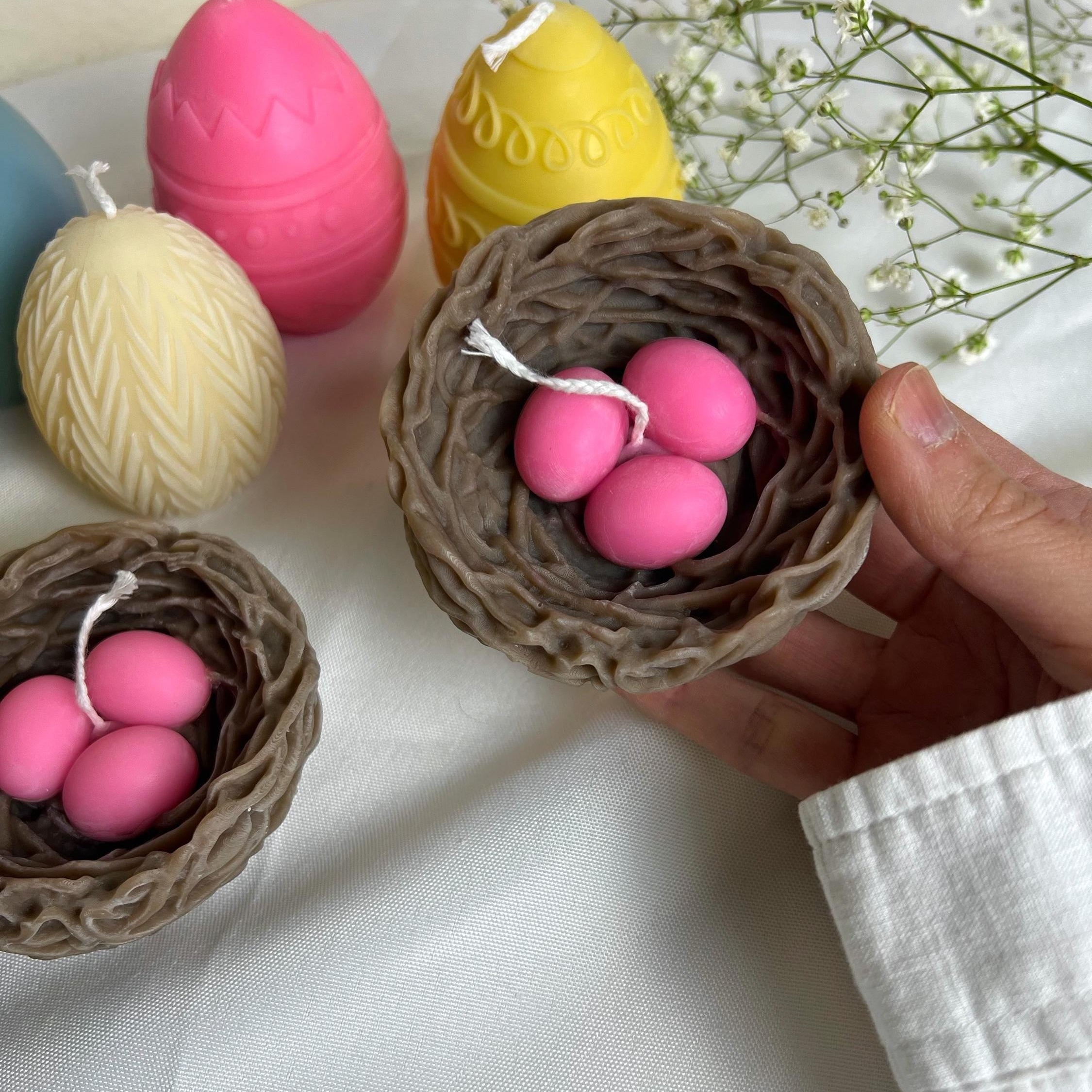 Easter Nest Candle with Mini Eggs