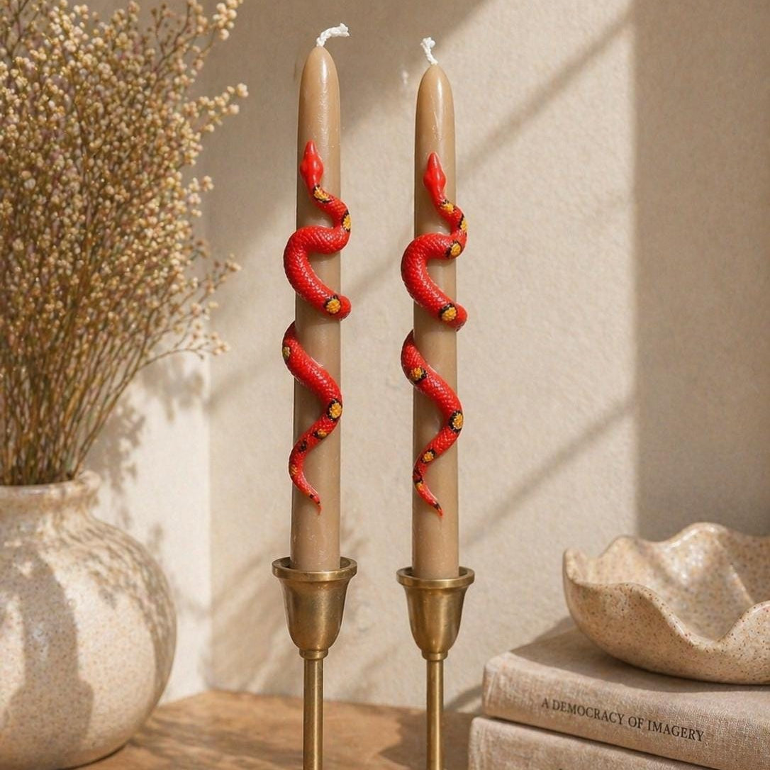 Colorful Snake Taper Candle Set