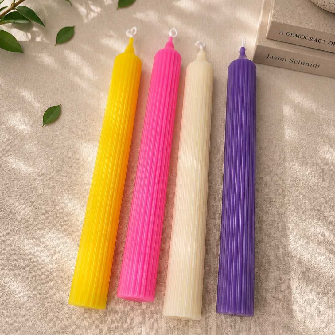 Ribbed Taper Candle