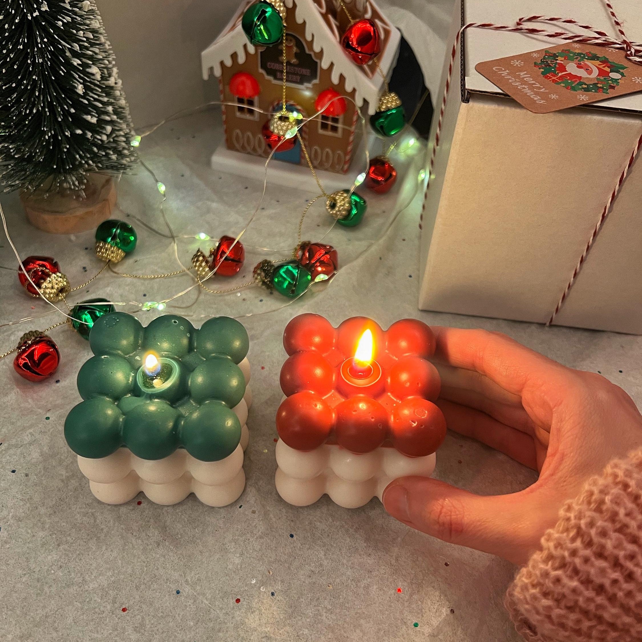 Christmas Bubble Candle