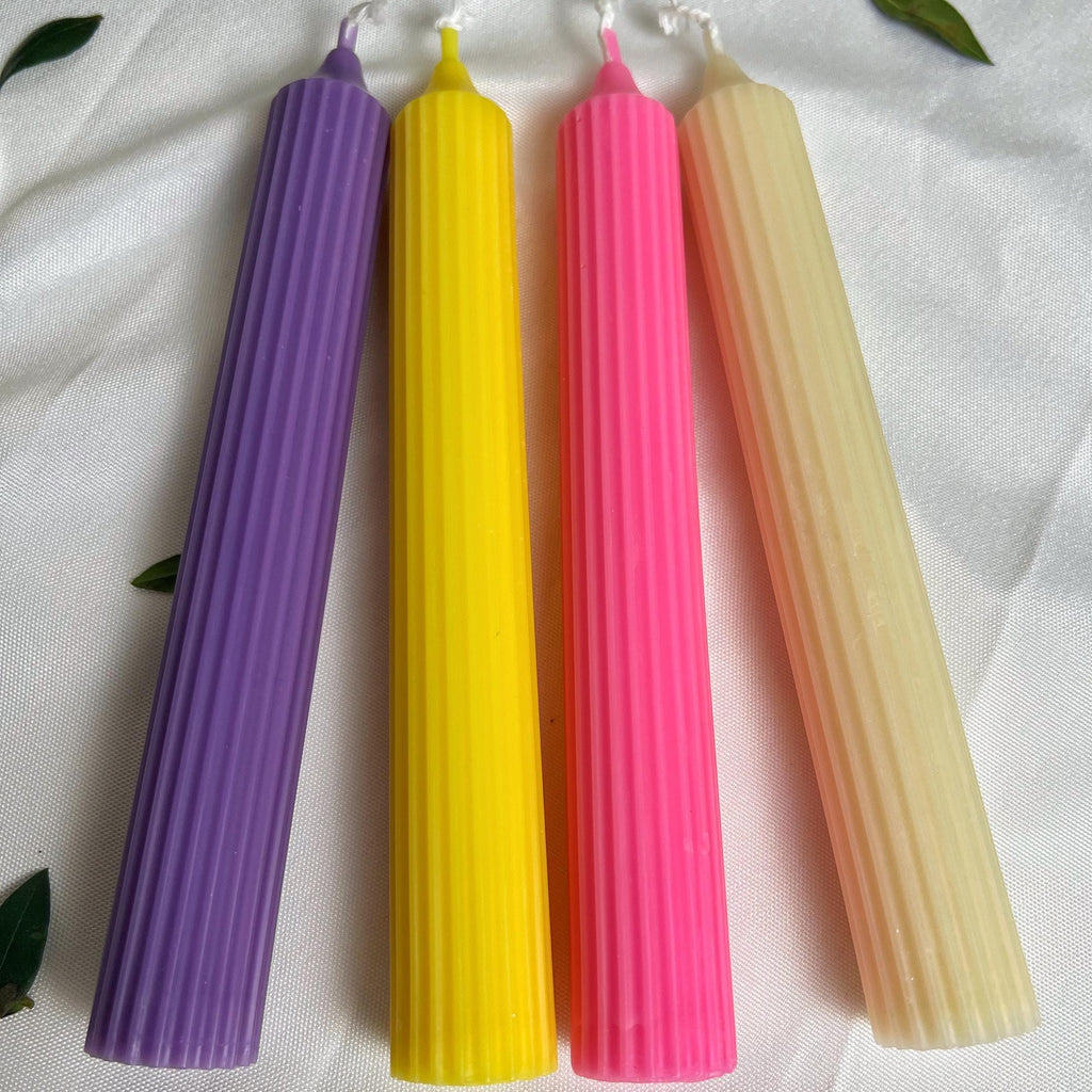 Ribbed Taper Candle