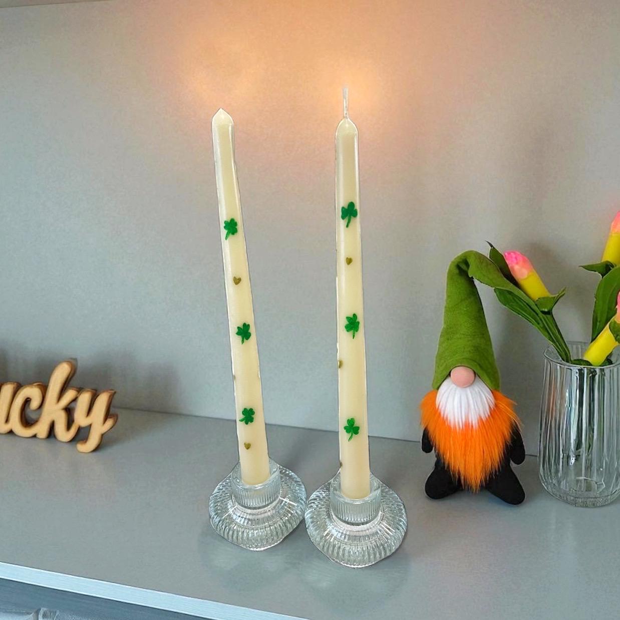 Shamrock Taper Candle